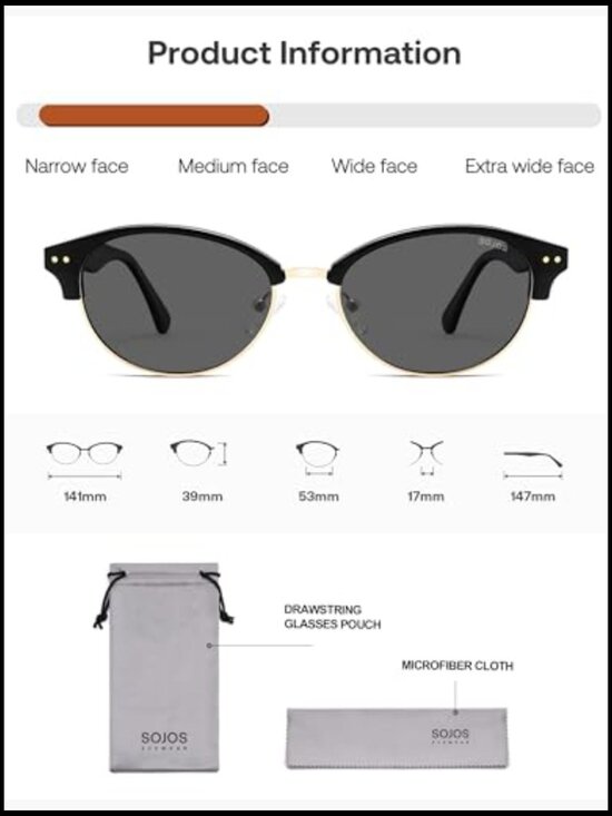 Trendy Oval Polarized Sunglasses Retro Shades Sunnies